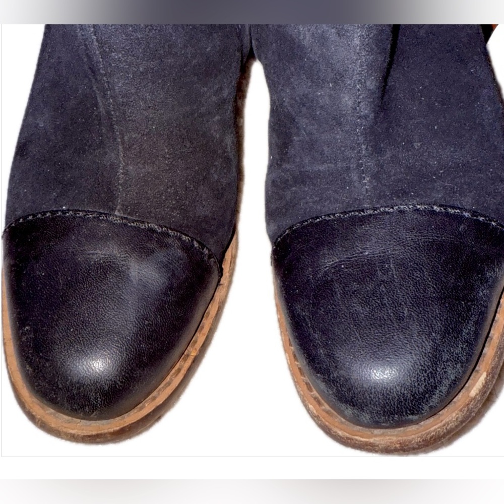UGG Black Heeled Boots with Leather Accents - Picture 6 of 6